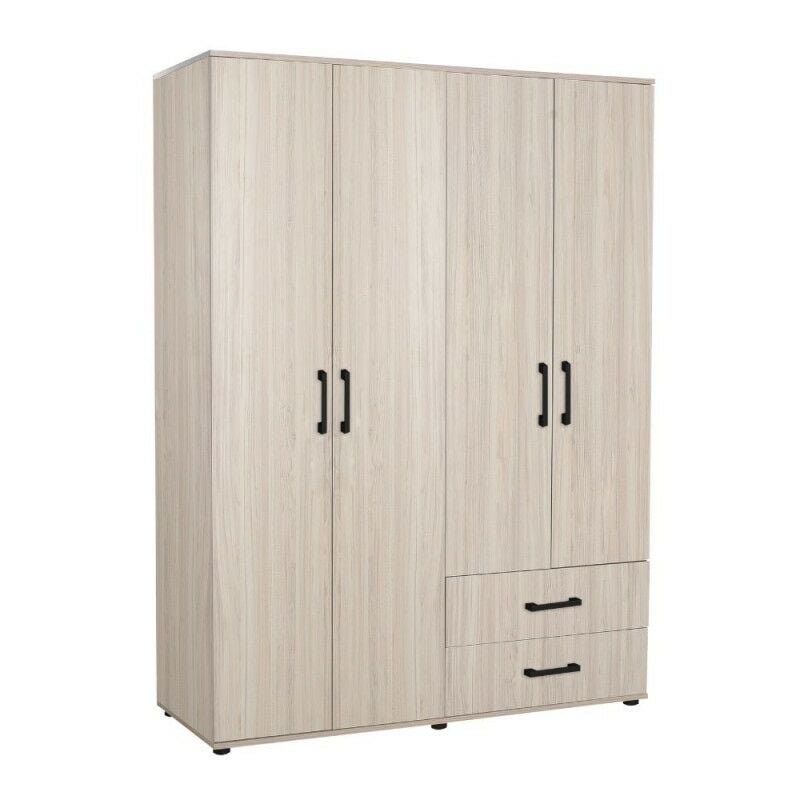 foto del prodotto toscohome armadio 120x170h cm con 4 ante e 2 cassetti colore rovere grd4422023