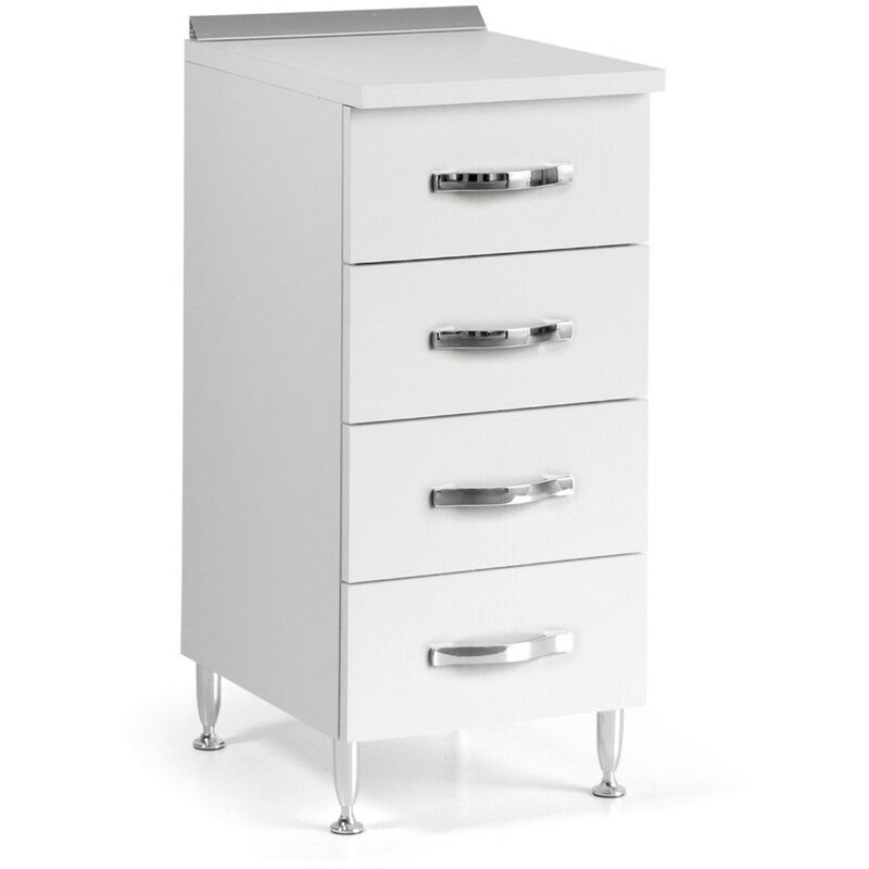 foto del prodotto toscohome cassettiera con 4 cassetti colore bianco frassinato 40x85h cm