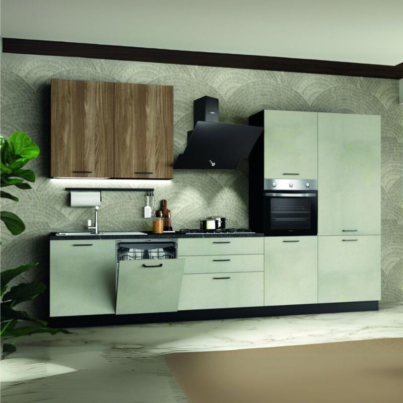 foto del prodotto toscohome cucina completa con elettrodomestici inclusi versione destra 345 cm micol