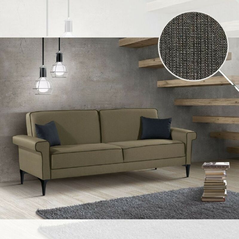 foto del prodotto toscohome divano letto 2 posti in tessuto colore grigio silvera