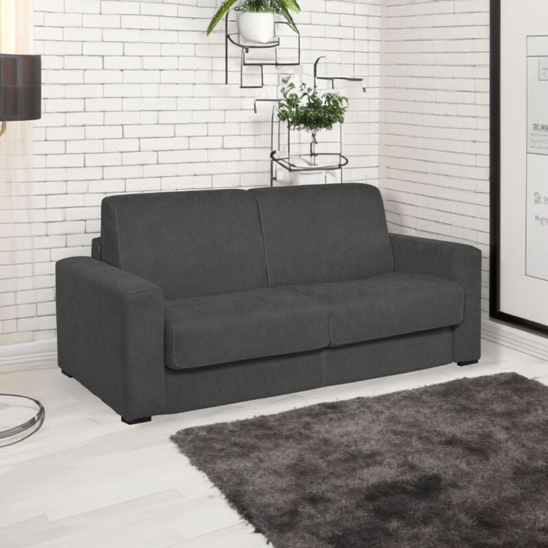 foto del prodotto toscohome divano letto 3 posti rivestito in tessuto colore antracite kriog