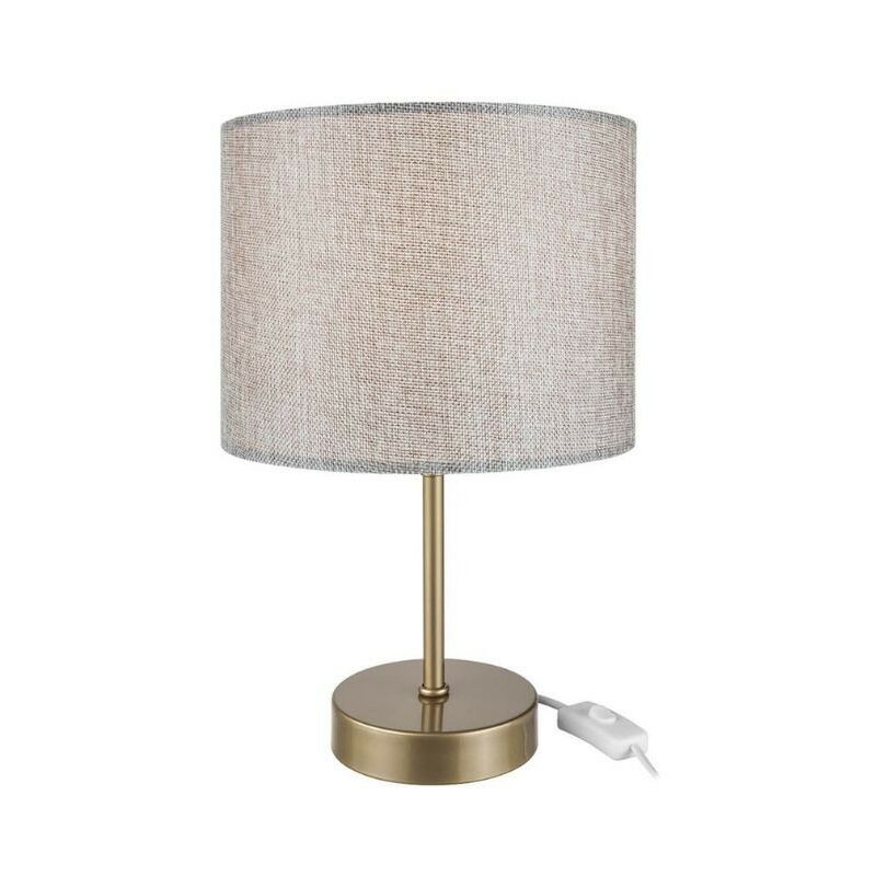 foto del prodotto toscohome lampada da tavolo con paralume cilindrico tessuto sabbia flora