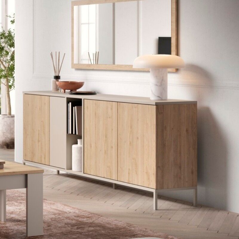 foto del prodotto toscohome madia 4 ante doppio colore cashmere e rovere cadiz 210x86h cm brando