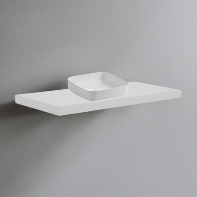 foto del prodotto toscohome mensolone da bagno colore bianco 120x47 cm con lavabo da appoggio incluso