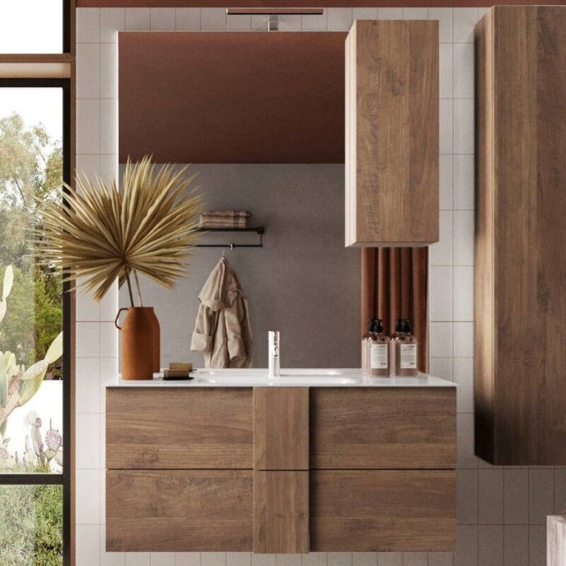 foto del prodotto toscohome mobile bagno sospeso colore rovere mercure 101 cm salemi