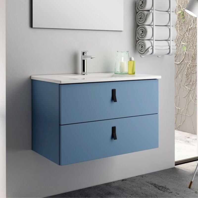foto del prodotto toscohome mobile bagno sospeso con 2 cassetti colore blu 60x45x48h cm vitty