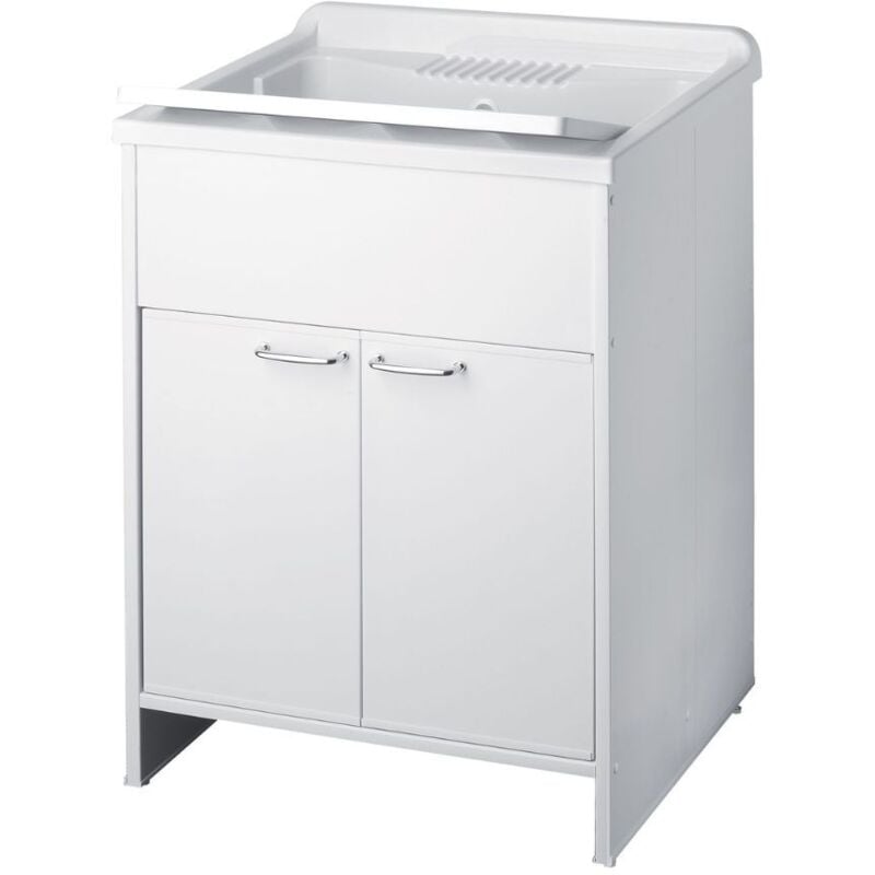 foto del prodotto toscohome mobile lavatoio in pvc colore bianco 60x60x85h cm laden