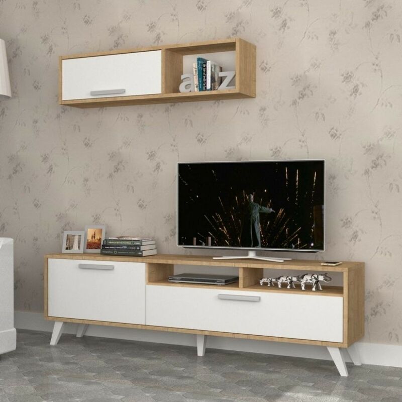 foto del prodotto toscohome mobile porta tv 180cm colore rovere e bianco slim d2306tv180m109