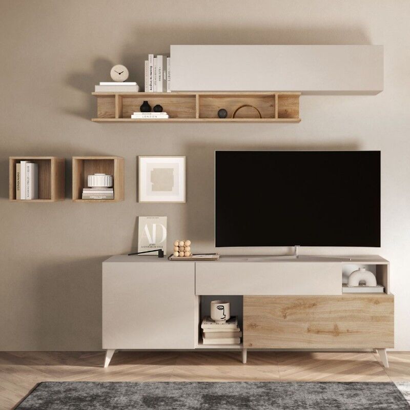 foto del prodotto toscohome mobile porta tv colore cashmere e cadiz 180x42x67h cm marion