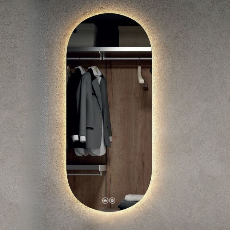 foto del prodotto toscohome specchio da bagno retroilluminato led anti appannamento 50x90 cm liddy