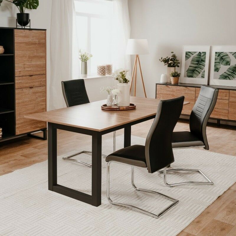 foto del prodotto toscohome tavolo allungabile 160x90 cm con piano color legno e gambe antracite austin