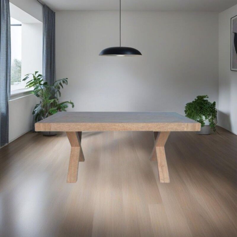 foto del prodotto toscohome tavolo allungabile colore olmo 180x100 cm con gambe a croce manor