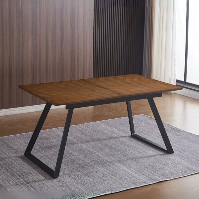 foto del prodotto toscohome tavolo allungabile colore rovere scuro e gambe nere 160x90x76h cm doky
