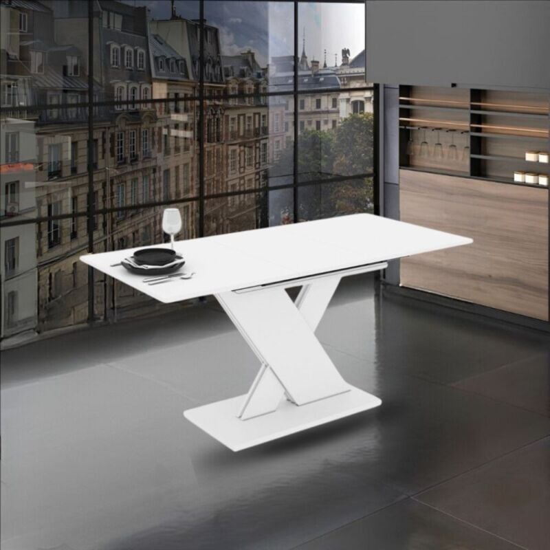 foto del prodotto toscohome tavolo allungabile moderno colore bianco 120x75 cm axi