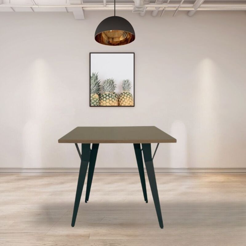 foto del prodotto toscohome tavolo da pranzo quadrato colore rovere 80x80 cm yutan