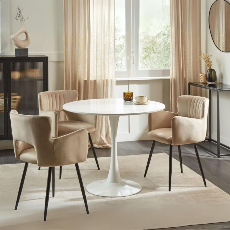 foto del prodotto toscohome tavolo rotondo colore bianco 90x73h cm derek