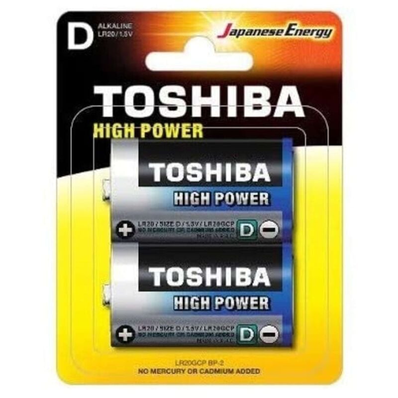 foto del prodotto toshiba batterie alcaline torcia d lr20 1.5v 2pz lr20gcnn bp2 10 