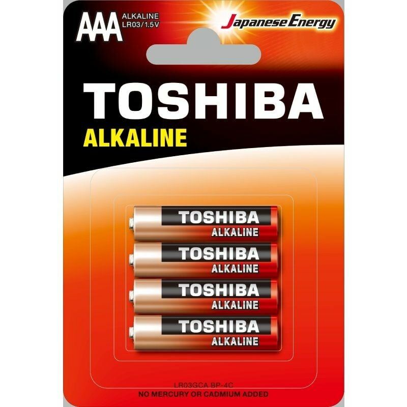 foto del prodotto toshiba batterie toschiba rosso alcalino lr03gca bp 4c lr03 blister 4 szt.