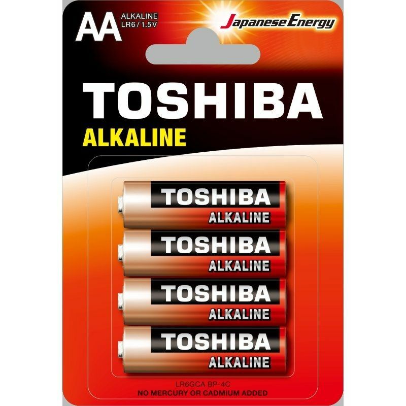 foto del prodotto toshiba batterie toschiba rosso alcalino lr6gca bp 4c lr6 blister 4 szt.