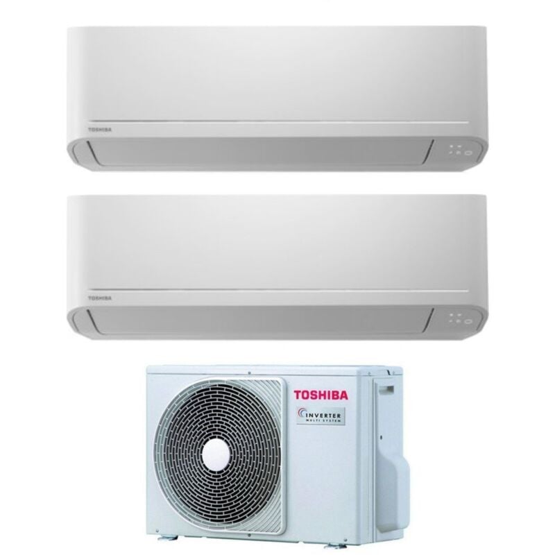 foto del prodotto toshiba climatizzatore condizionatore dual split inverter serie seiya 13 13 con ras 2m18u2avg e r 32 wi fi optional 13000 13000