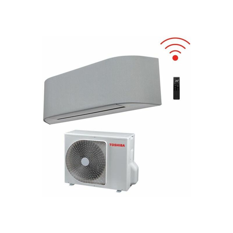 foto del prodotto toshiba climatizzatore condizionatore inverter serie haori 16000 15000 btu r 32 ras b16n4kvrg e wi fi integrato a grigio chiaro grigio scuro