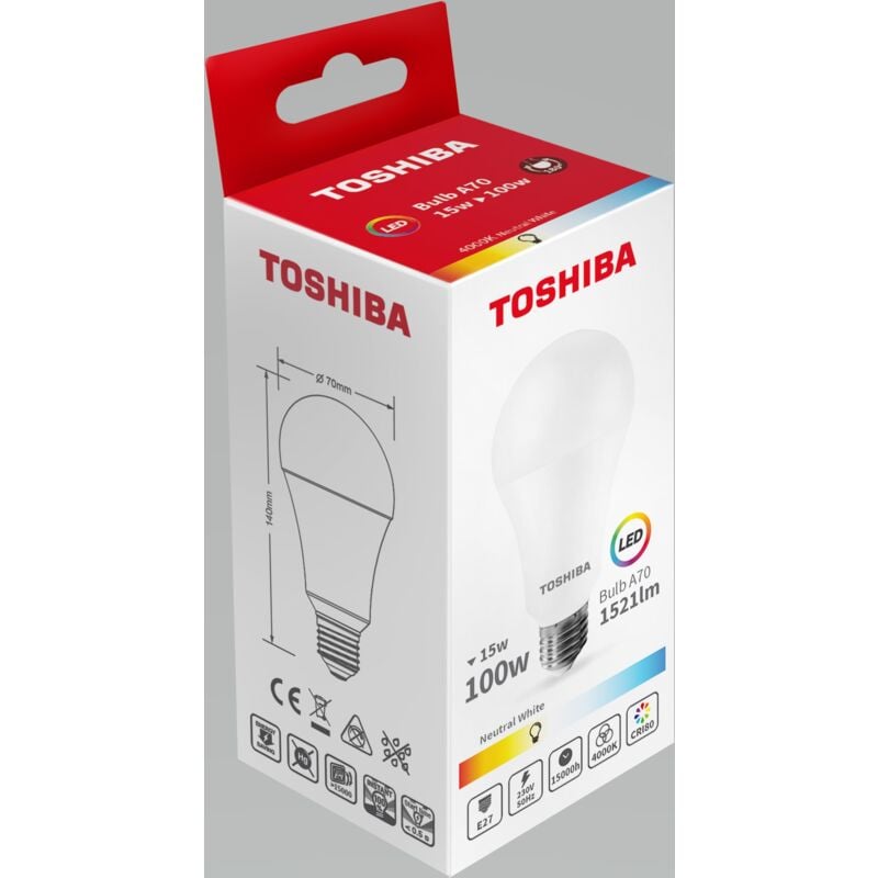 foto del prodotto toshiba lampadina led a70 e27 15w 4000k