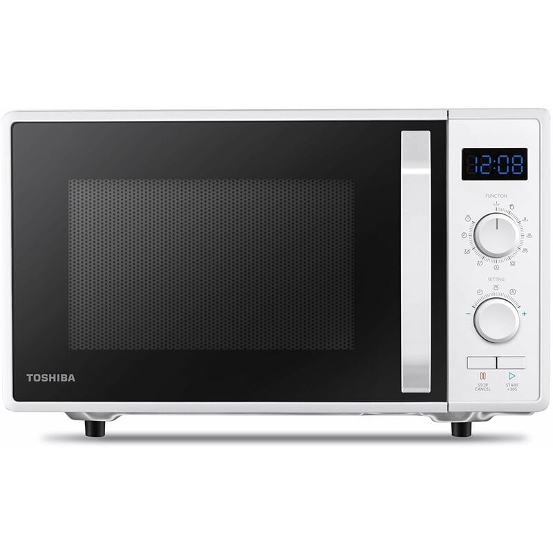 foto del prodotto toshiba mw2 ag23p wh 3 in 1 forno a microonde con grill e cottura combinata, 23 l, piatto girevole con memoria di posizione, timer, luci led