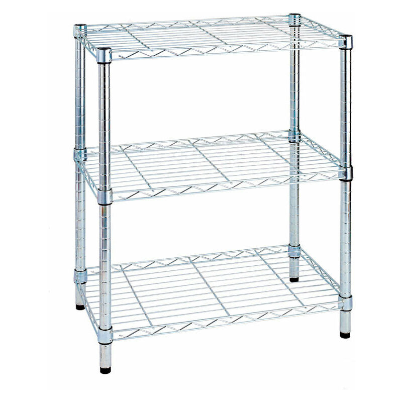 foto del prodotto tosini scaffale in acciaio cromato 3 piani 36x60x75cm light ac1424 3