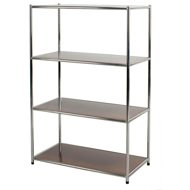 foto del prodotto tosini scaffale in acciaio cromato 4 ripiani marroni e 408012b