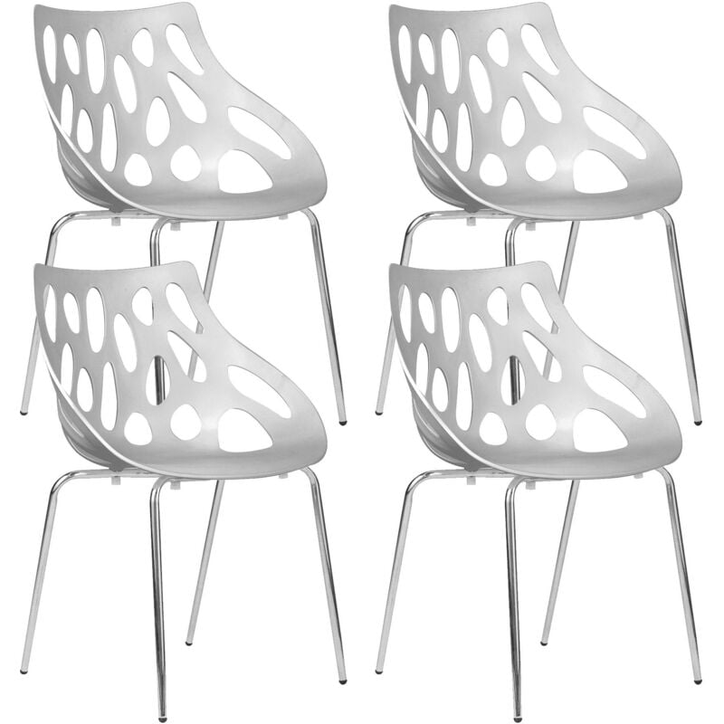 foto del prodotto tosini - set 4 sedie attesa da ufficio in polipropilene orlando bianche