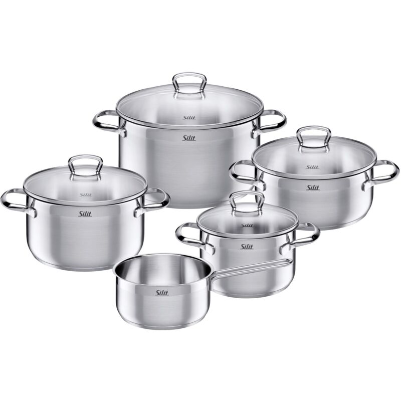 foto del prodotto toskana 0021.6843.11 set 5 pentole in acciaio inox silit
