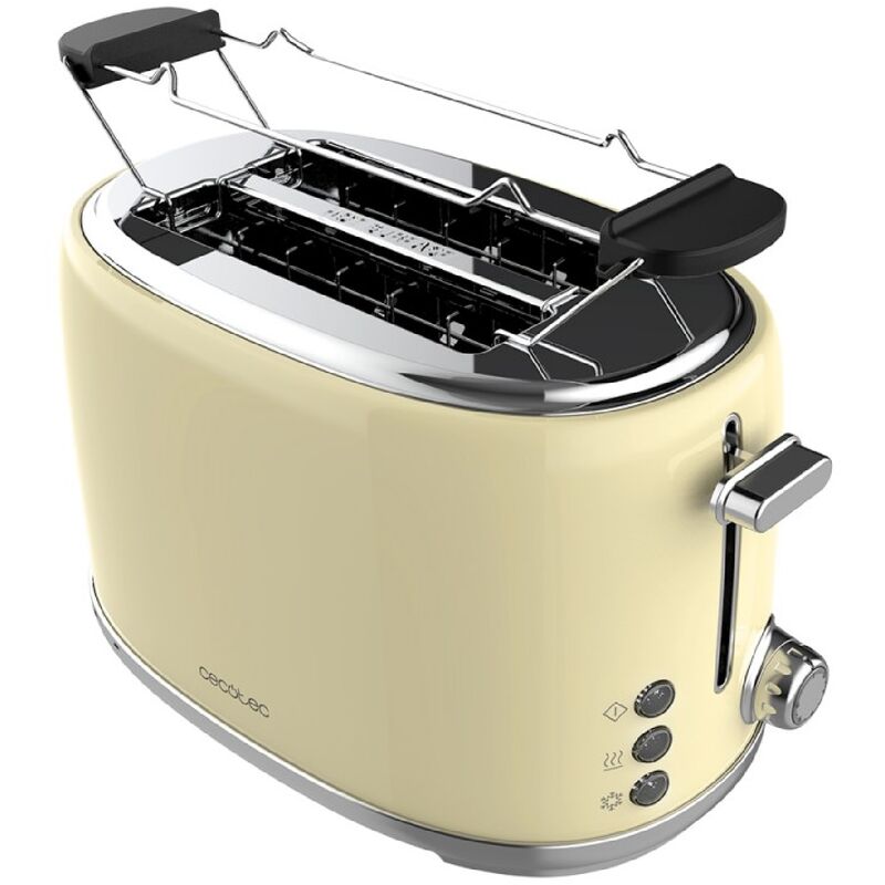foto del prodotto tostapane verticale toast taste 1000 retro double beige cecotec