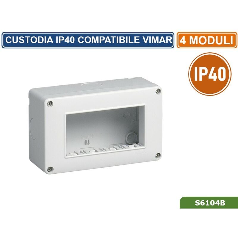 foto del prodotto tot electric custodia esterna idrobox 4 moduli ip40 compatibile serie vimar