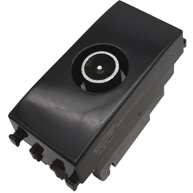 foto del prodotto tot electric frutti compatibili vimar plana interruttori prese pulsanti nero antracite presa tv passante