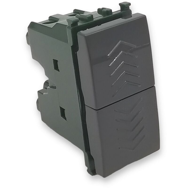 foto del prodotto tot electric frutti compatibili vimar plana interruttori prese pulsanti nero antracite pulsante doppio