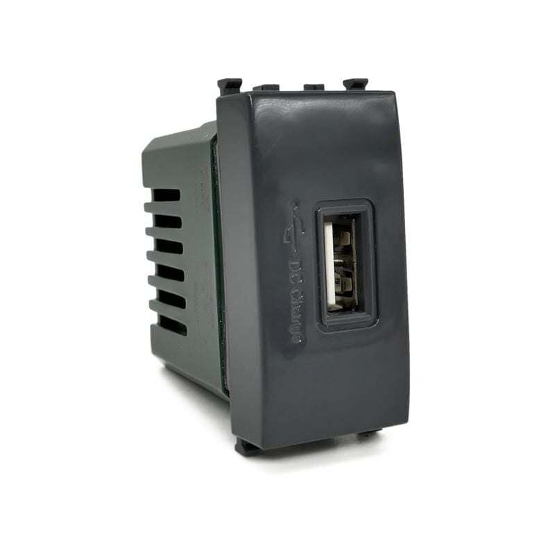 foto del prodotto tot electric frutti compatibili vimar plana interruttori prese pulsanti nero antracite usb singolo