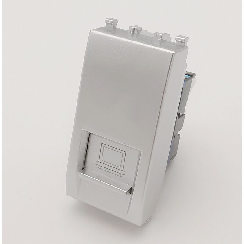 foto del prodotto tot electric frutti compatibili vimar plana interruttori prese pulsanti silver argento presa lan