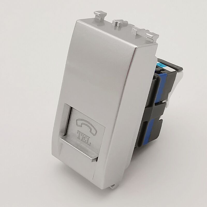 foto del prodotto tot electric frutti compatibili vimar plana interruttori prese pulsanti silver argento presa tel