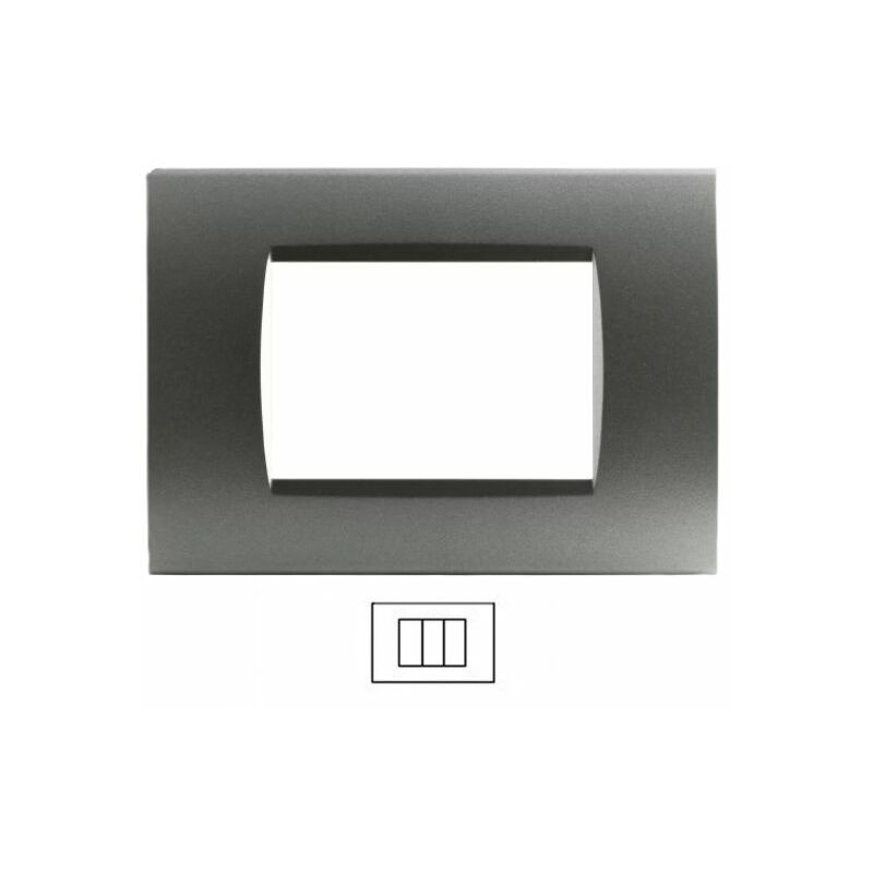foto del prodotto tot electric placca 3 posti argento scuro living light lna4803 ln4703 compatibile