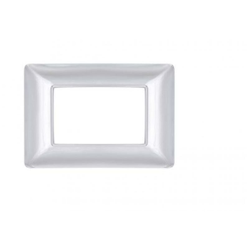 foto del prodotto tot electric placca tecnopolimero joy compatibile bticino matix am4803gcr 3 moduli argento cromato m8003 04
