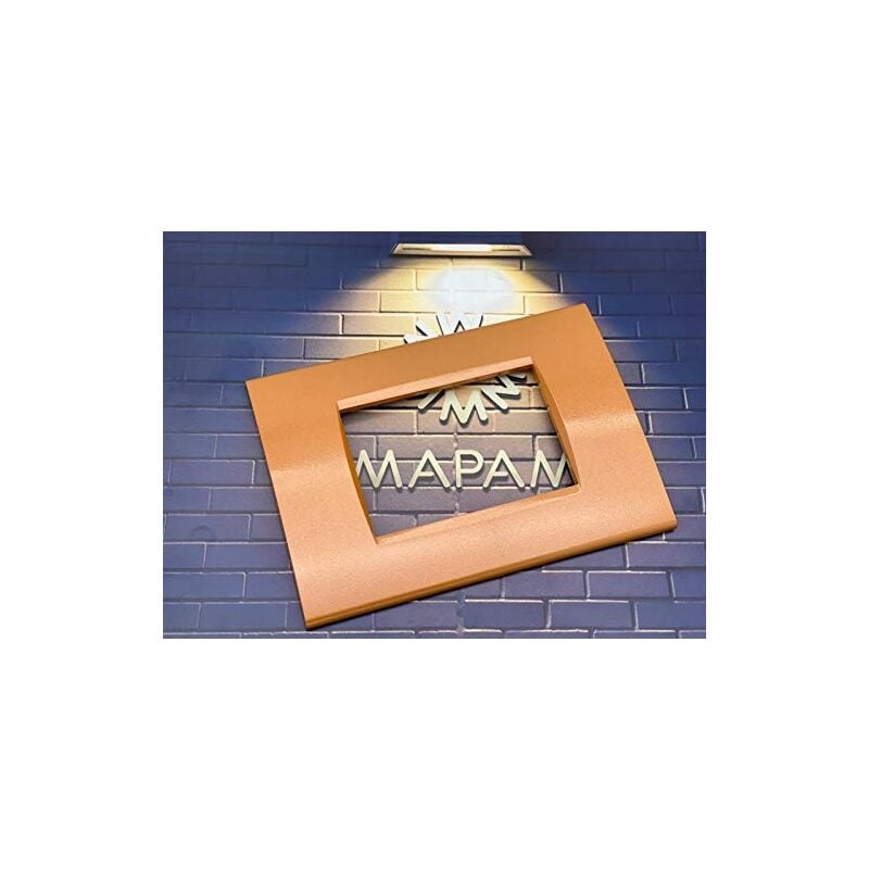 foto del prodotto tot electric placche compatibili bticino living light placca 3 4 7 moduli per supporti ln4703 t16 2 posti arancione