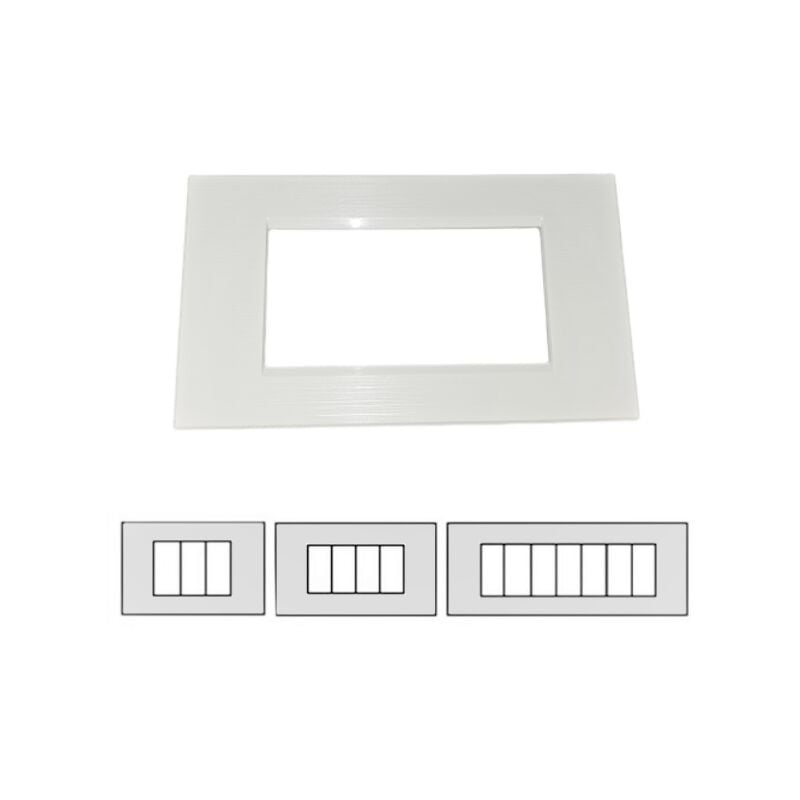foto del prodotto tot electric - placche compatibili con bticino living light in tecnopolimero spazzolato placca 3 4 6 moduli posti per supporti ln4703 e n4703 slt01 - 4 posti-bianco