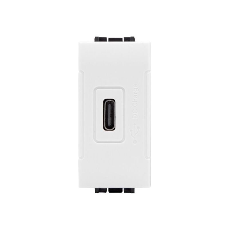 foto del prodotto tot electric presa caricatore usb type c bianca compatibile con bticino living light tot