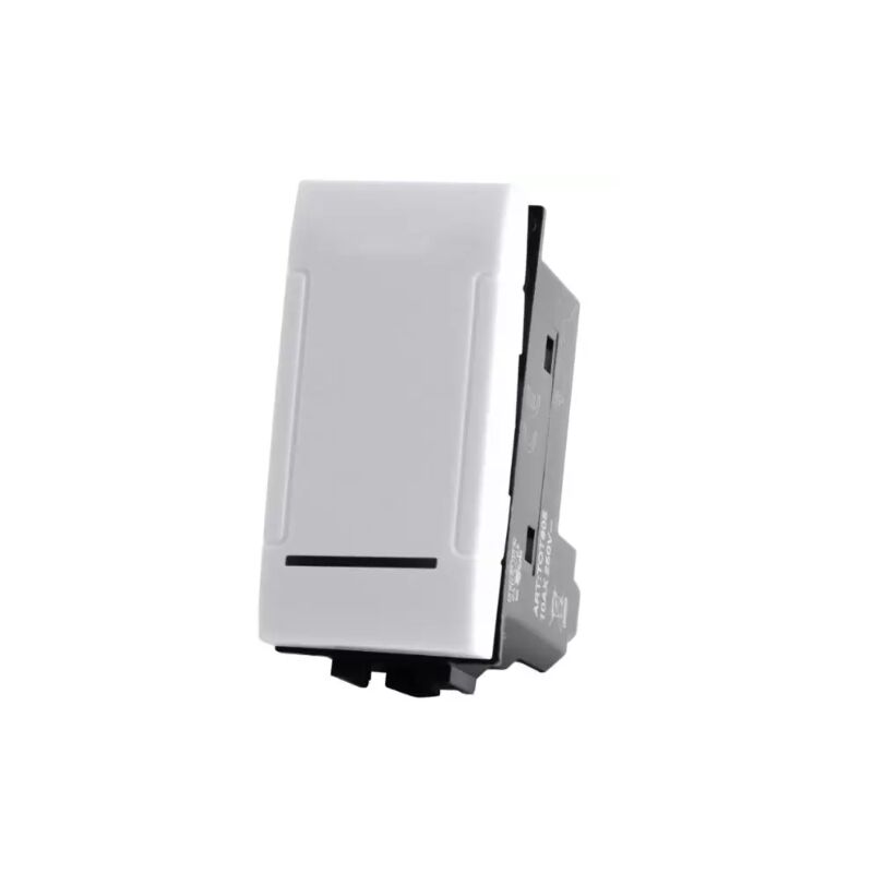 foto del prodotto tot elettric t1 805 pulsante unipolare 10a 250v compatibile living bianco