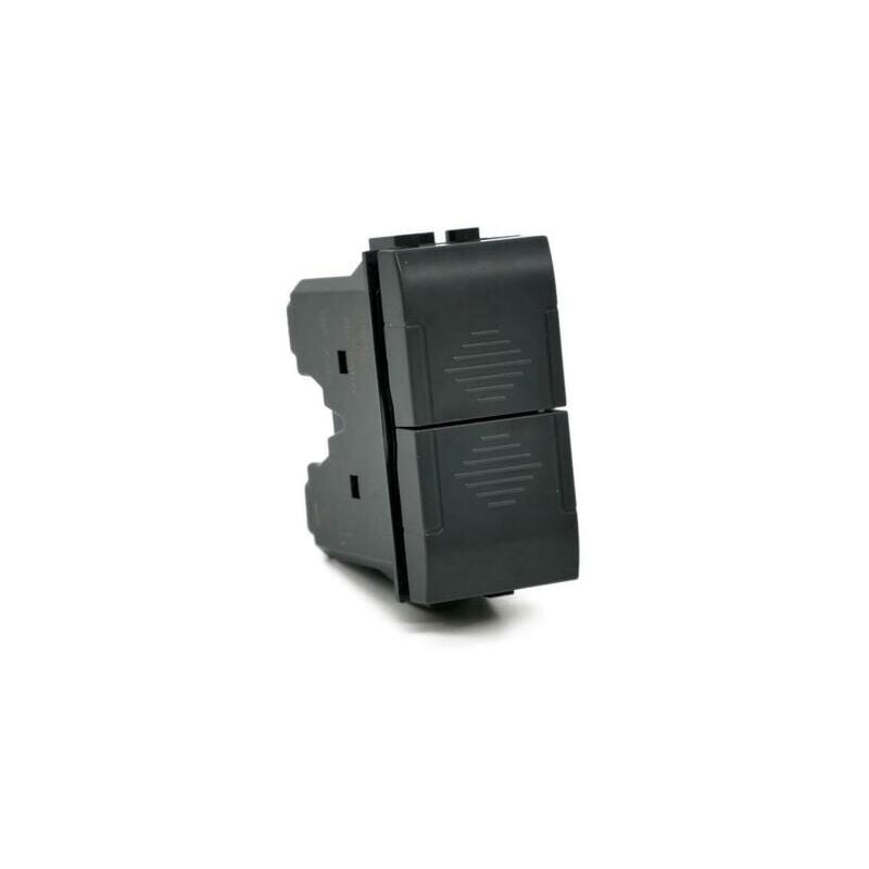 foto del prodotto tot elettric t1 827 pulsante doppio 10a 250v compatibile living nero