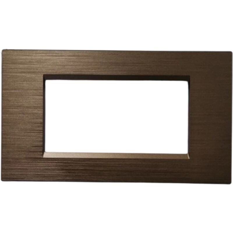 foto del prodotto tot - placche compatibili con supporti bticino matix in tecnopolimero effetto spazzolato 3 4 6 moduli posti slt14 - 4 posti-bronzo