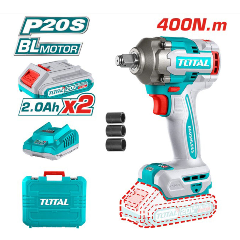 foto del prodotto total avvitatore a impulsi a batteria 20v 1 2 400nm 2 batterie ricaricabili