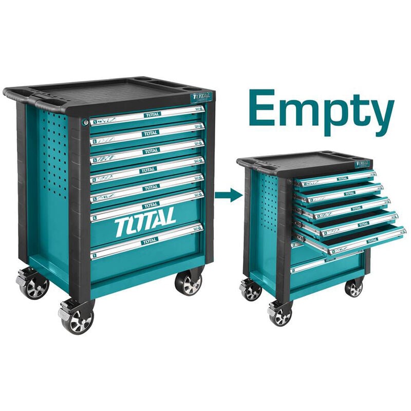 foto del prodotto total carrello portautensili porta attrezzi officina 7 cassetti utensili