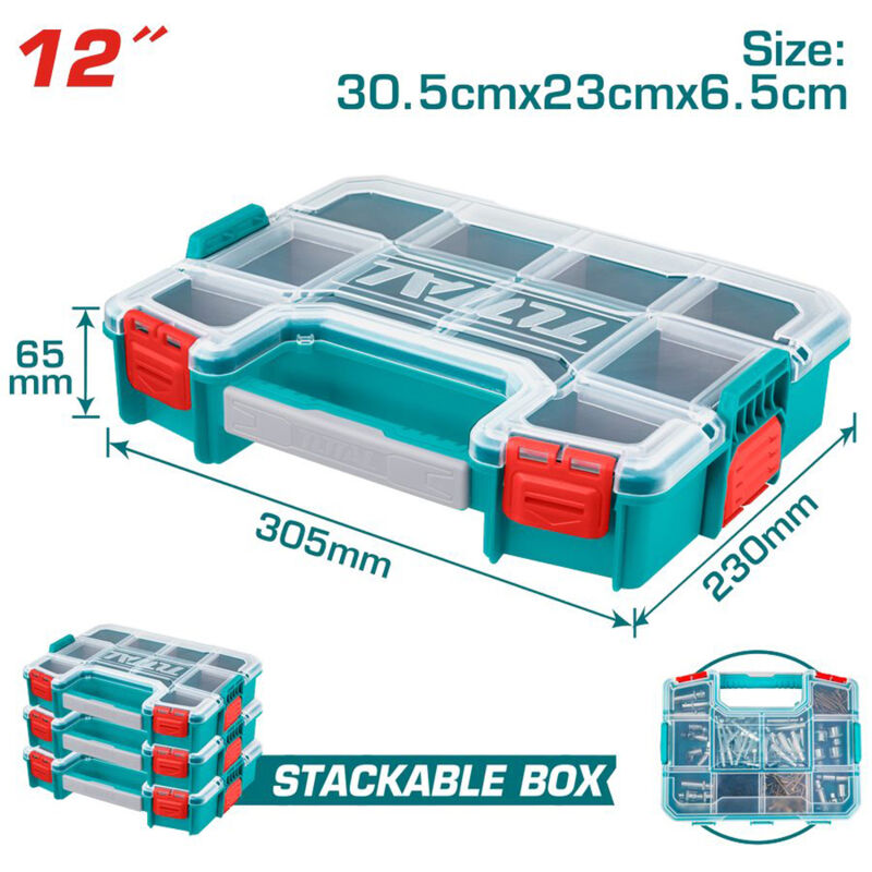 foto del prodotto total cassetta valigetta portaminuterie utensili organizer modulabile 30,5x23x6,5cm