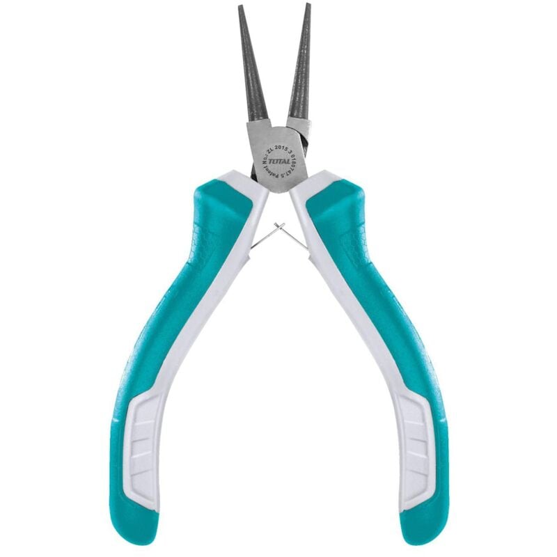 foto del prodotto total mini pinze a becchi tondi 115 mm ideale per gioielli compatto e versatile massima precisione realizzato in cromo vanadio manico bimateriale